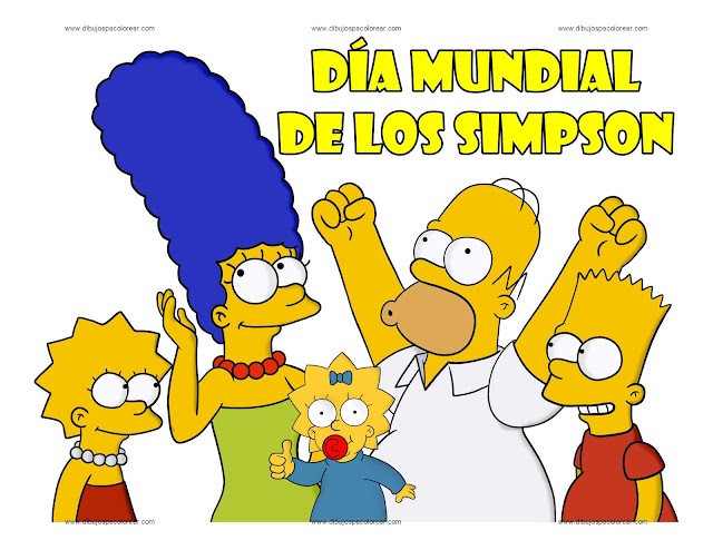 Día Mundial de los Simpson dibujo a color y para colorear
